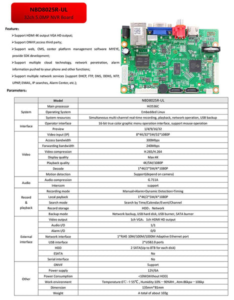 8M 4K NVR 9CH 9ch NVR H.265++ Metal box Network Video Recorder P2P For CCTV System IP Security System(N6209G-1HDD)