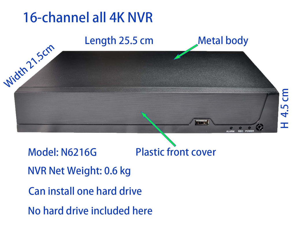 Nvr Color Box 8M 4K NVR 16CH H.265++ Metal box Network Video Recorder P2P For CCTV S ...