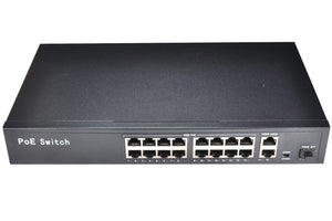 Network POE switch Ethernet with 4+2/8+2ports /16+3 10/100Mbps Ports IEEE 802.3 af/at standard POE 48V output for POE camera