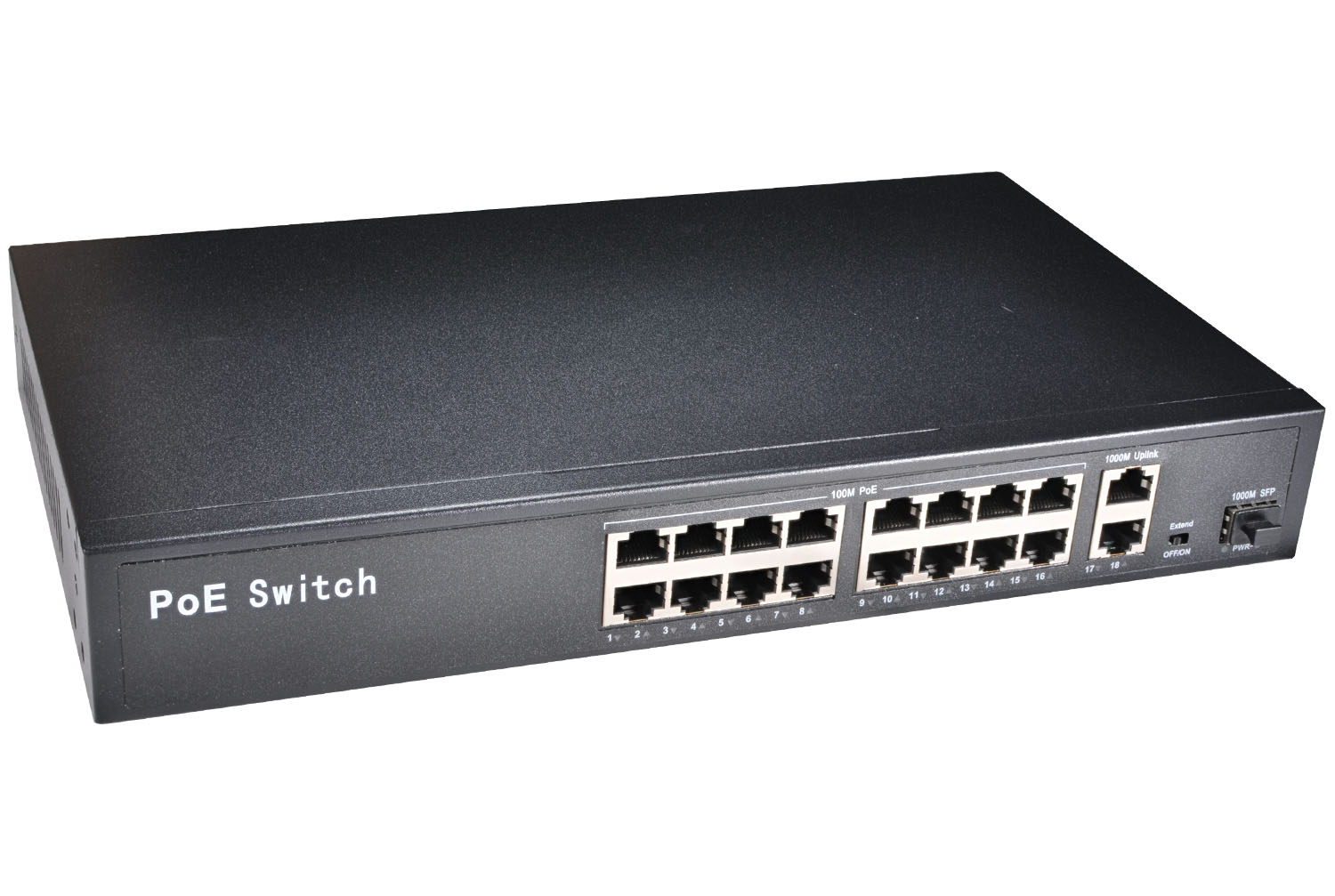 Network POE switch Ethernet with 4+2/8+2ports /16+3 10/100Mbps Ports IEEE 802.3 af/at standard POE 48V output for POE camera
