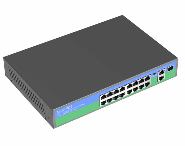 Network POE switch Ethernet with 4+2/8+2ports /16+3 10/100Mbps Ports IEEE 802.3 af/at standard POE 48V output for POE camera